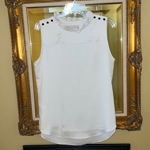 Cream ruffle collar top
